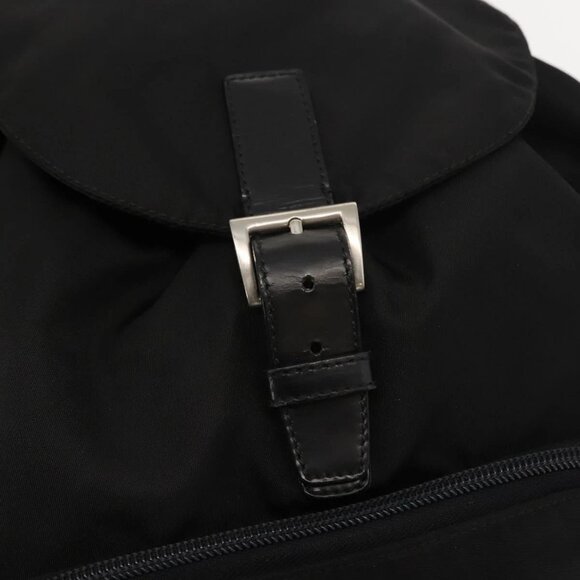 PRADA Backpack Nylon Black Silver Auth 121320 main image 11